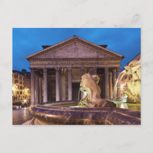 Rome - Pantheon at night postcard