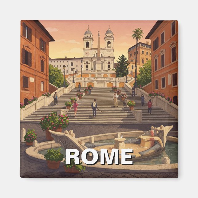 Rome Spanish Steps Italy Travel Magnet (Front)