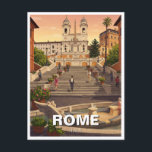 Rome Spanish Steps Italy Travel Postcard<br><div class="desc">Rome, the Eternal City, is a place where history, culture, and modern life blend seamlessly. As the capital of Italy and the heart of the ancient Roman Empire, it boasts a rich legacy that spans over 2, 500 years. Walking through Rome is like stepping into a living museum, where ancient...</div>