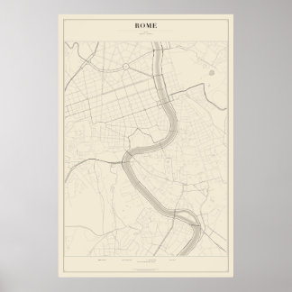Rome Street Map Poster