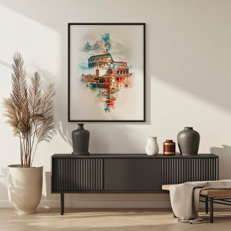 Rome Symphony: Colosseum & Trevi Fountain Poster