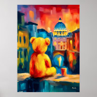 Rome Teddy Fauvist Sunset Skyline Print