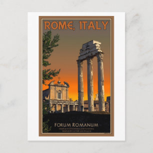 Rome - Temple Ruins in Forum Romanum Postcard