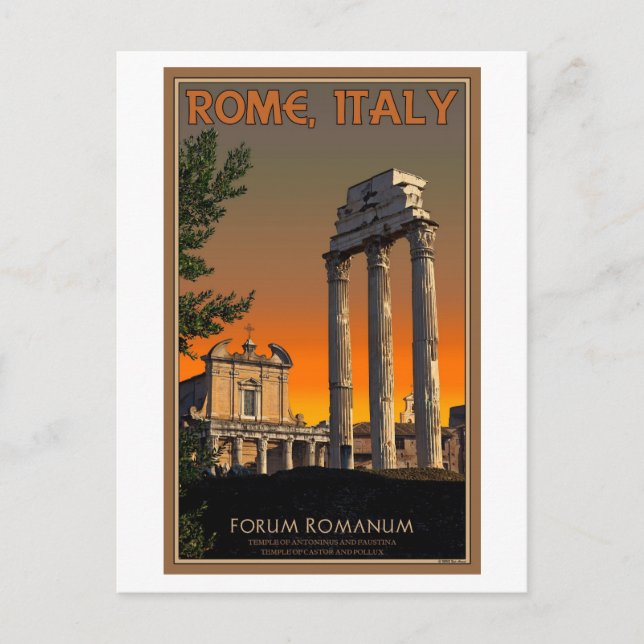 Rome - Temple Ruins in Forum Romanum Postcard (Front)