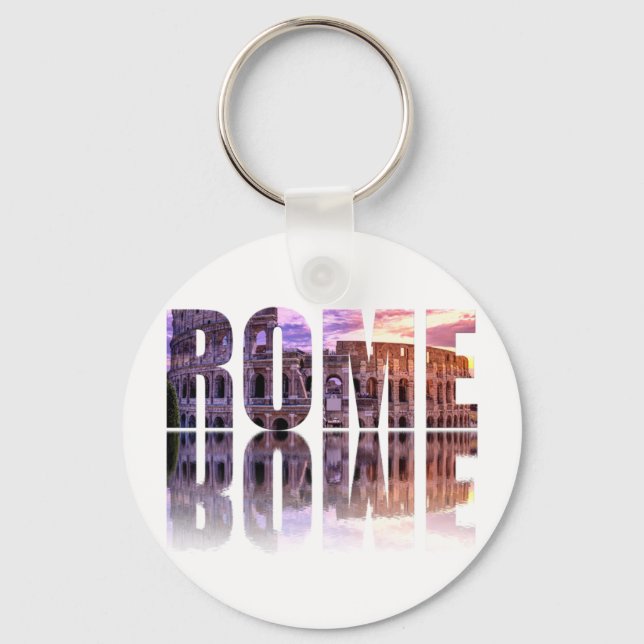 Rome text souvenir key ring (Front)