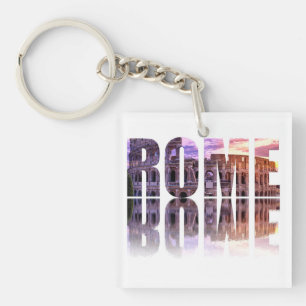 Rome text souvenir key ring