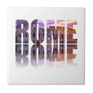 Rome text souvenir square ceramic tile