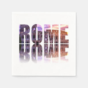 Rome text souvenir square napkin
