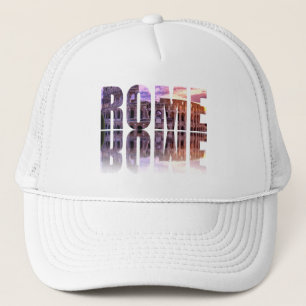 Rome text souvenir trucker hat