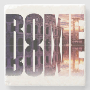 Rome text with Colosseum souvenir Stone Coaster
