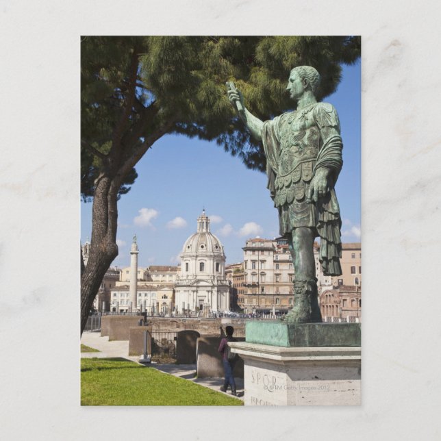 Rome, the Forum, statue of Cesar Postcard (Front)