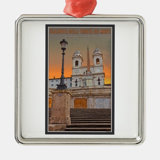 Rome - The Spanish Steps Metal Tree Decoration (Front)