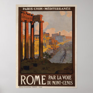 Rome through the Mont-Cenis Travel Poster