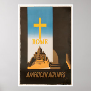 Rome Travel Poster Italy Art American Print