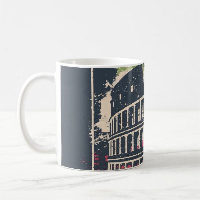 Rome Typography: Eiffel Tower Poster. Coffee Mug (Left)