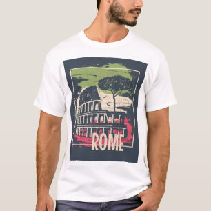 Rome Typography: Eiffel Tower Poster. T-Shirt