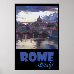 Rome Vatican Italy Retro Travel Poster