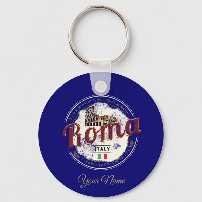 Rome Vintage coliseum Italy souvenir Key Ring (Front)