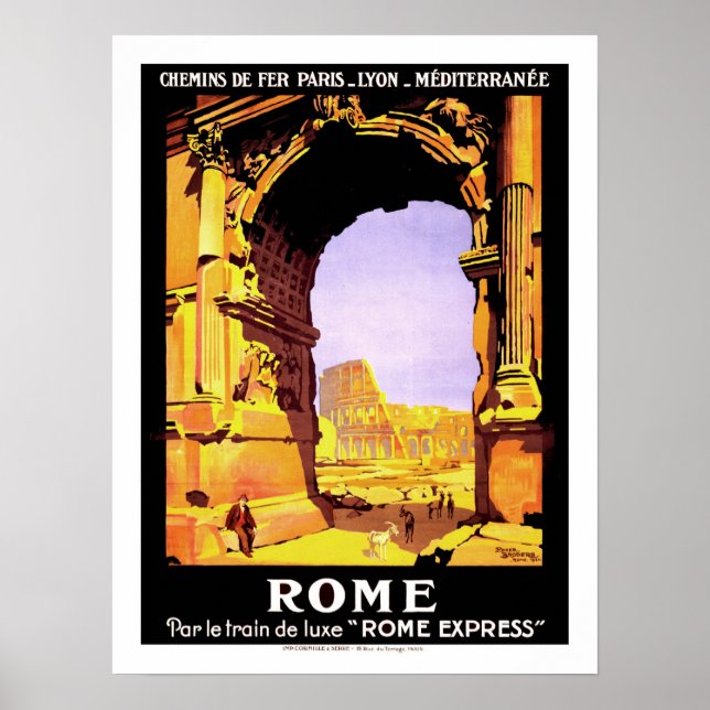 Rome Vintage Travel Poster (Front)