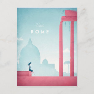 Rome Vintage Travel Poster - Art Postcard
