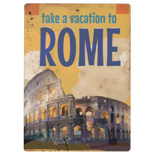 Rome Vintage Travel poster Clipboard