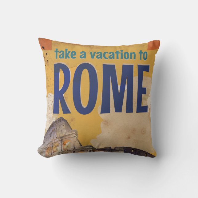 Rome Vintage Travel poster Cushion (Front)