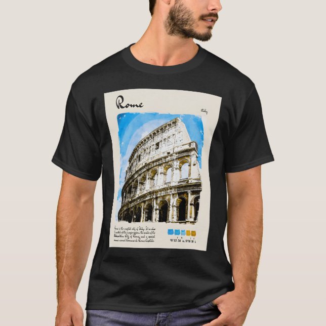 Rome Vintage Watercolour Travel  T-Shirt (Front)