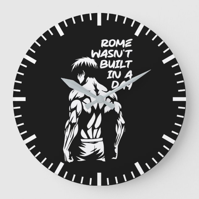Rome Wasn't Built In A Day - Anime Bodybuilding Large Clock (Front)