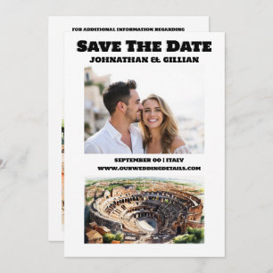 Rome wedding destination couples photo save the date