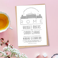 Rome Wedding | Stylised Skyline Invitation