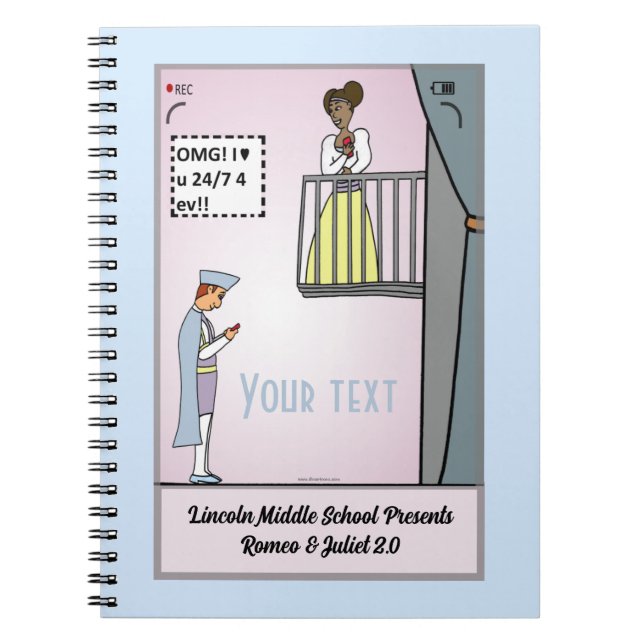 Romeo and Juliet 2.0 Spiral Notebook (Front)