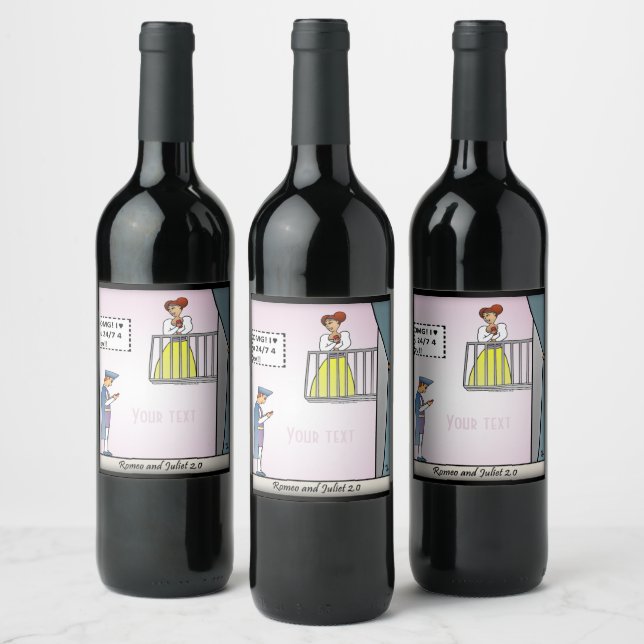 Romeo and Juliet 2.0 Wine Label (Bottles)