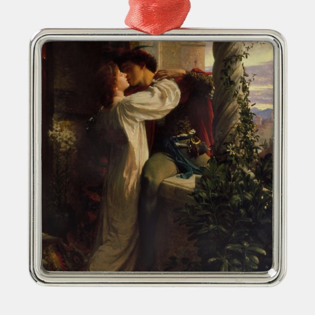 Romeo and Juliet (by Frank Dicksee) Metal Ornament (Front)