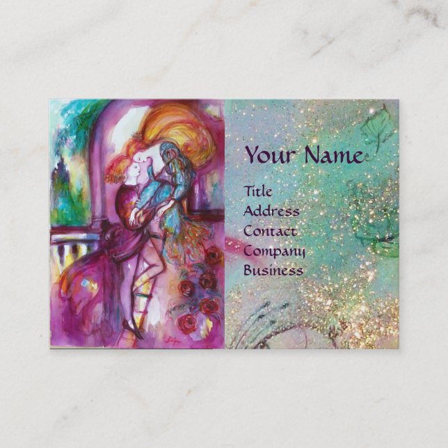 ROMEO AND JULIET Romantic Valentines's Day Business Card (Front)