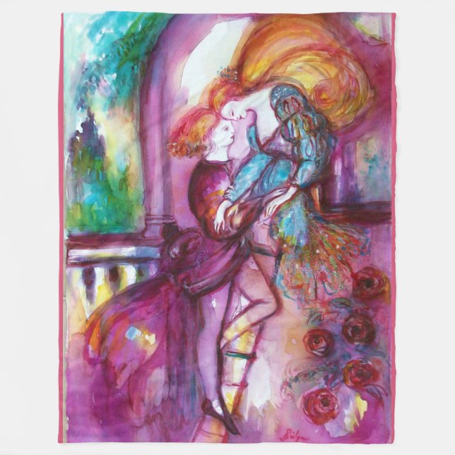 ROMEO AND JULIET Romantic Valentines's Day Fleece Blanket (Front)