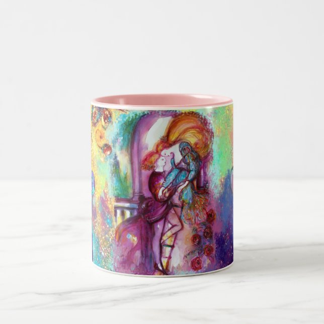 ROMEO AND JULIET Romantic Valentines's Day Hearts Two-Tone Coffee Mug (Center)