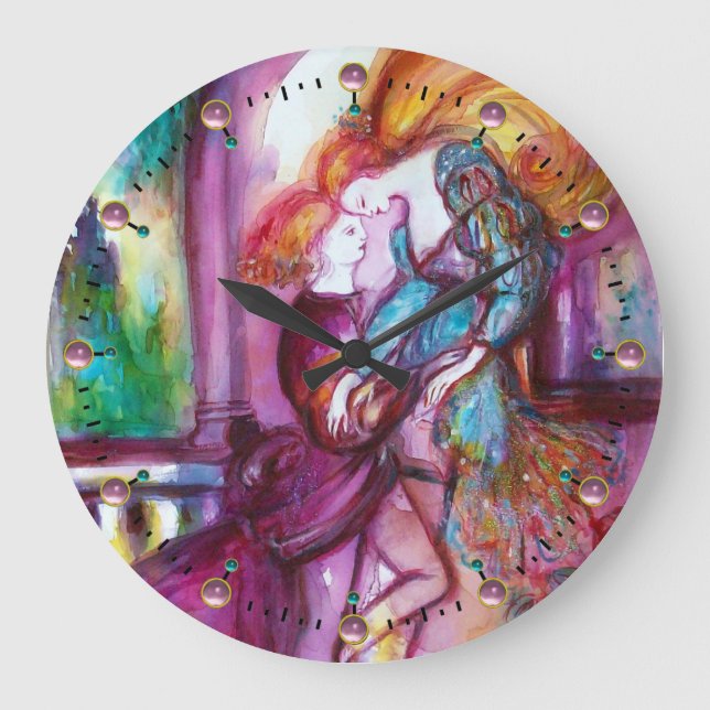 ROMEO AND JULIET Romantic Valentines's Day Large Clock (Front)