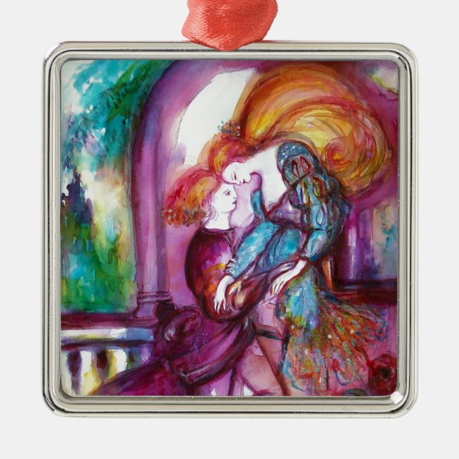 ROMEO AND JULIET Romantic Valentines's Day Metal Ornament (Front)