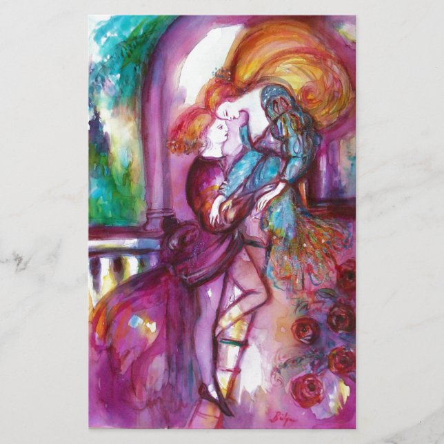 ROMEO AND JULIET Romantic Valentines's Day Stationery (Front)