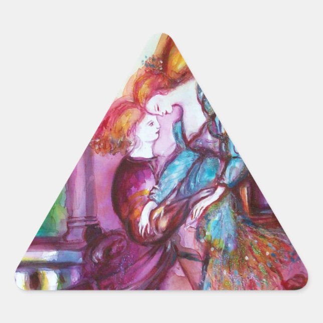 ROMEO AND JULIET Romantic Valentines's Day Triangle Sticker (Front)