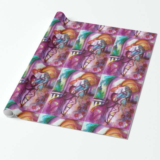 ROMEO AND JULIET Romantic Valentines's Day Wrapping Paper (Unrolled)