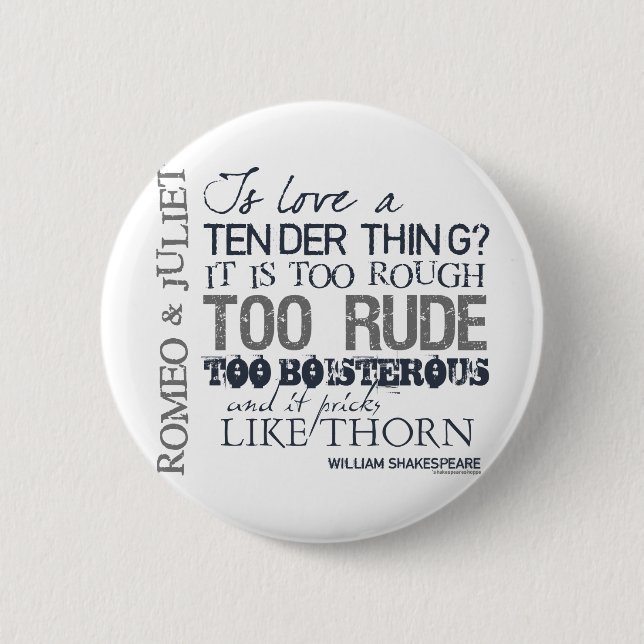 Romeo & Juliet Love Quote 6 Cm Round Badge (Front)