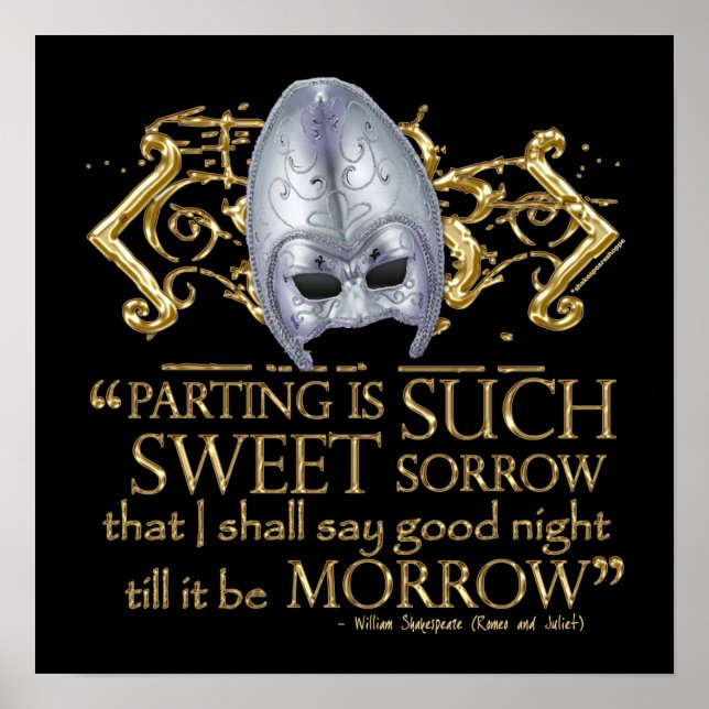 Romeo & Juliet Quote (Gold Version) Poster (Front)