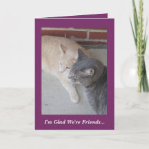 Romeo & Russ The Cats I'm Glad We're Friends..Card