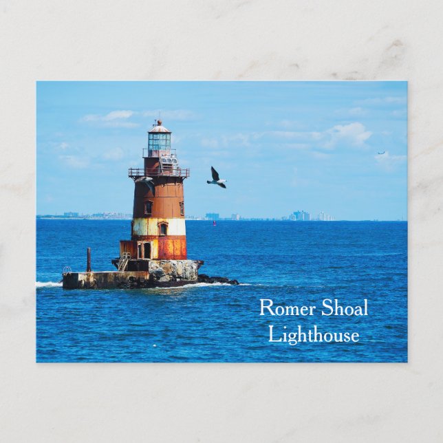 Romer Shoal Lighthouse New York Harbor Postcard (Front)