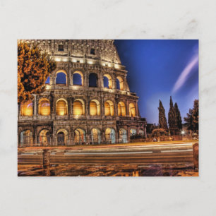 Rome's Colosseum under the Night Sky Postcard