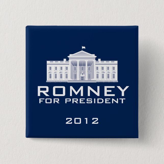 Romney 2012 15 cm square badge (Front)