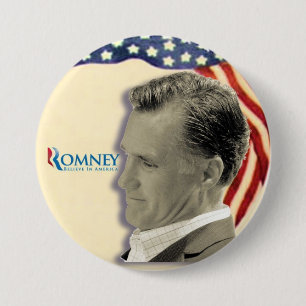 Romney 2012 Retro-Style Patriotism 7.5 Cm Round Badge