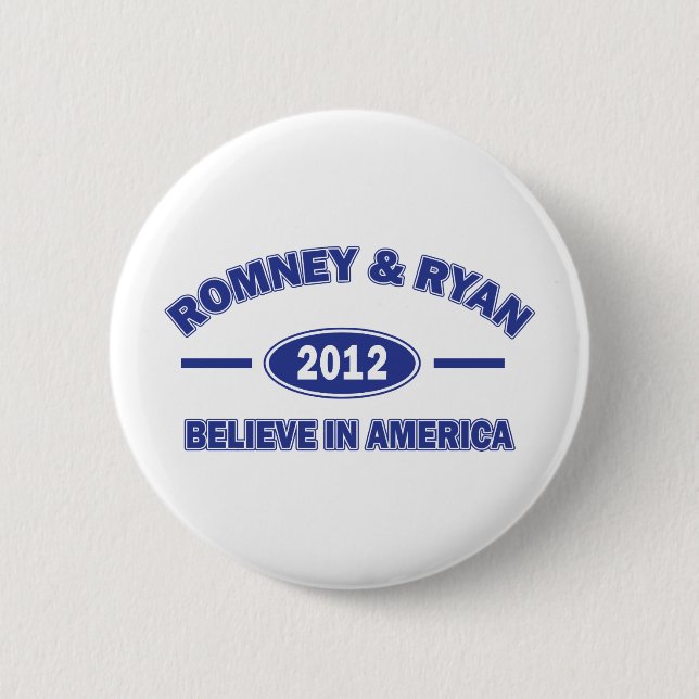 Romney And Ryan 2012 6 Cm Round Badge (Front)
