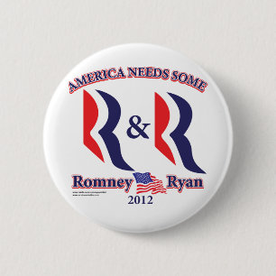 Romney and Ryan 6 Cm Round Badge